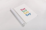 Rainbow Yay by Becky Thorns. shown as a rolled paper print. Available as archival giclee rolled canvas, fine art paper, or poster print. SKU 65199h.