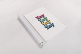 Rainbow Yay Bold by Becky Thorns. shown as a rolled paper print. Available as archival giclee rolled canvas, fine art paper, or poster print. SKU 65211h.