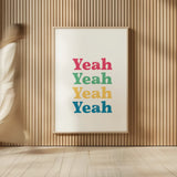 Rainbow Yeah by Becky Thorns. shown as over sized large wall art. Available as an archival giclee rolled canvas, fine art paper, or poster print. SKU 65200h.