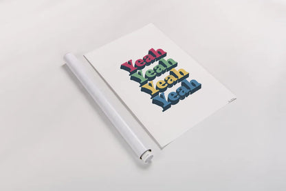 Rainbow Yeah Bold by Becky Thorns. shown as a rolled paper print. Available as archival giclee rolled canvas, fine art paper, or poster print. SKU 65212h.