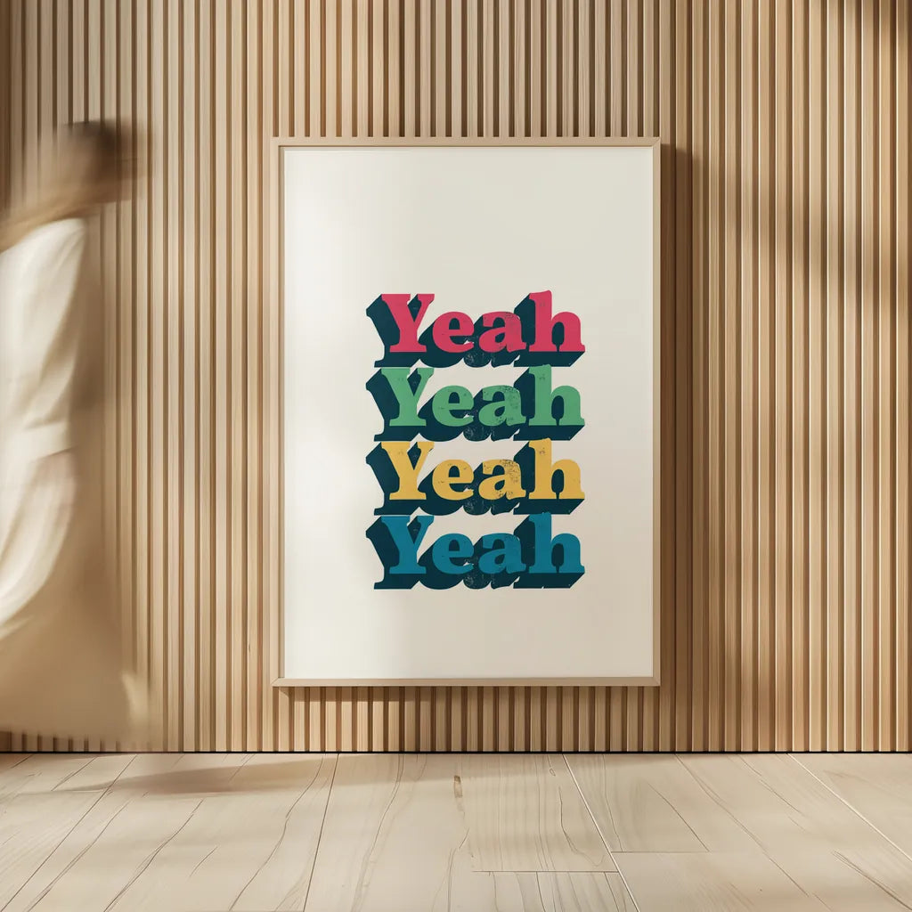 Rainbow Yeah Bold by Becky Thorns. shown as over sized large wall art. Available as an archival giclee rolled canvas, fine art paper, or poster print. SKU 65212h.