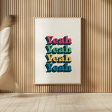 Rainbow Yeah Bold by Becky Thorns. shown as over sized large wall art. Available as an archival giclee rolled canvas, fine art paper, or poster print. SKU 65212h.