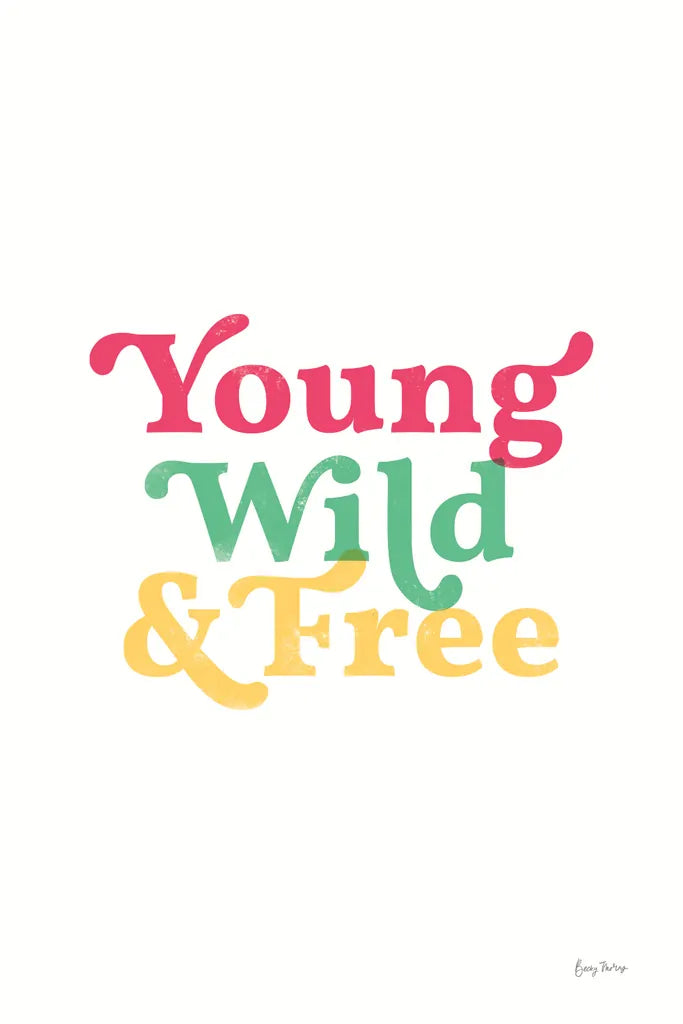 Rainbow Young Wild and Free by Becky Thorns. SKU 65207h. Archival Giclee Fine art print for wall decor.