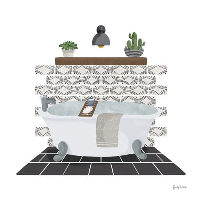 Relaxing Bathroom II Dark by Becky Thorns. SKU 79278a. Archival Giclee Fine art print for wall decor.