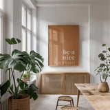 Retro Home II by Becky Thorns. shown as a print in a natural wood frame in a dining room. Available as a archival giclee rolled canvas, fine art paper, or poster print. SKU 71982h.