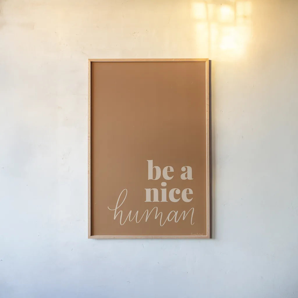 Retro Home II by Becky Thorns. shown as a paper print in a natural frame. Available as a archival giclee rolled canvas, fine art paper, or poster print. SKU 71982h.