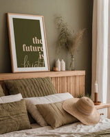 Retro Home IV by Becky Thorns. shown as a paper print in a natural frame. Available as a archival giclee rolled canvas, fine art paper, or poster print. SKU 71984h.