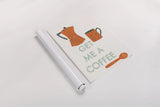 Retro Kitchen Coffee I by Becky Thorns. shown as a rolled paper print. Available as archival giclee rolled canvas, fine art paper, or poster print. SKU 73295h.