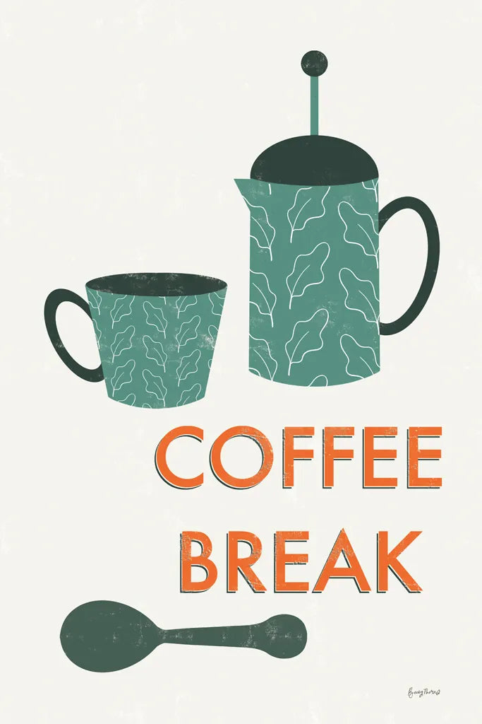 Retro Kitchen Coffee II by Becky Thorns. SKU 73296h. Archival Giclee Fine art print for wall decor.