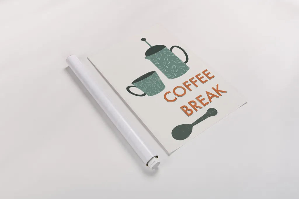 Retro Kitchen Coffee II by Becky Thorns. shown as a rolled paper print. Available as archival giclee rolled canvas, fine art paper, or poster print. SKU 73296h.