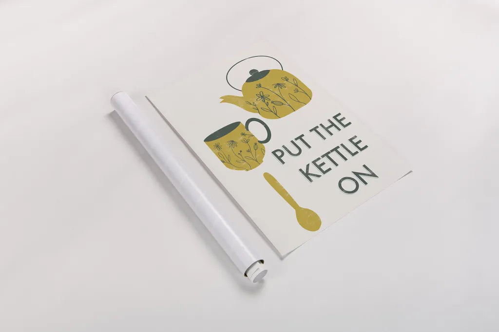 Retro Kitchen Coffee IV by Becky Thorns. shown as a rolled paper print. Available as archival giclee rolled canvas, fine art paper, or poster print. SKU 73298h.