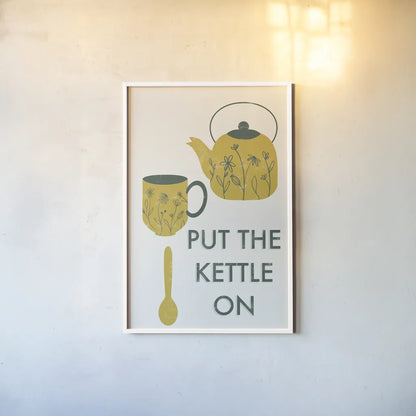 Retro Kitchen Coffee IV by Becky Thorns. shown as a paper print in a white frame. Available as a archival giclee rolled canvas, fine art paper, or poster print. SKU 73298h.