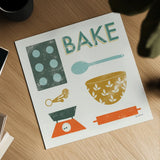 Retro Kitchen II by Becky Thorns. Shown as a detailed flat fine art print, highlighting archival giclee quality. Available as an archival giclee rolled canvas, fine art paper, or poster print. SKU 73293a.