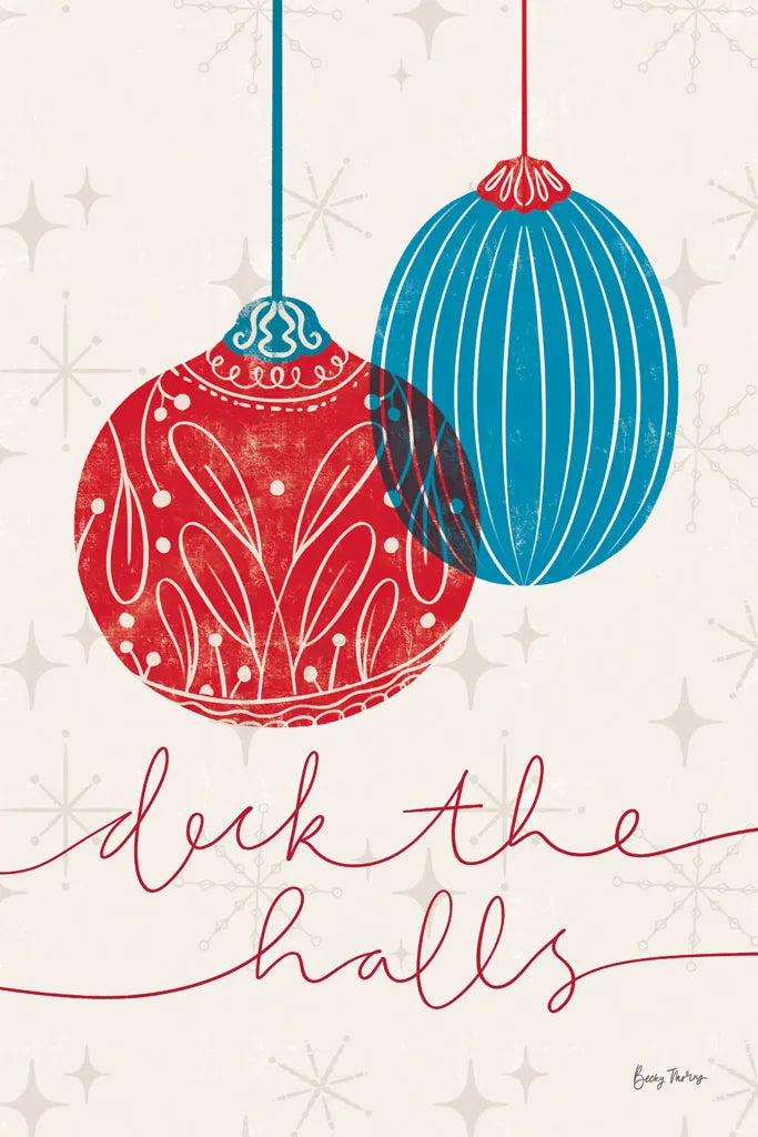Retro Ornament V Red by Becky Thorns. SKU 75403h. Archival Giclee Fine art print for wall decor.