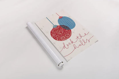 Retro Ornament V Red by Becky Thorns. shown as a rolled paper print. Available as archival giclee rolled canvas, fine art paper, or poster print. SKU 75403h.