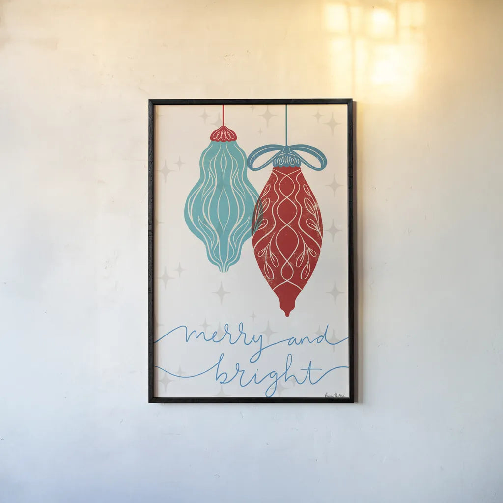 Retro Ornament VIII Blue by Becky Thorns. shown as a paper print in a black flame. Available as a archival giclee rolled canvas, fine art paper, or poster print. SKU 75404h.