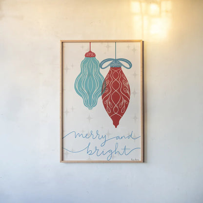 Retro Ornament VIII Blue by Becky Thorns. shown as a paper print in a natural frame. Available as a archival giclee rolled canvas, fine art paper, or poster print. SKU 75404h.