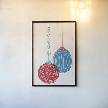Retro Ornaments I by Becky Thorns. shown as a paper print in a black flame. Available as a archival giclee rolled canvas, fine art paper, or poster print. SKU 74334h.