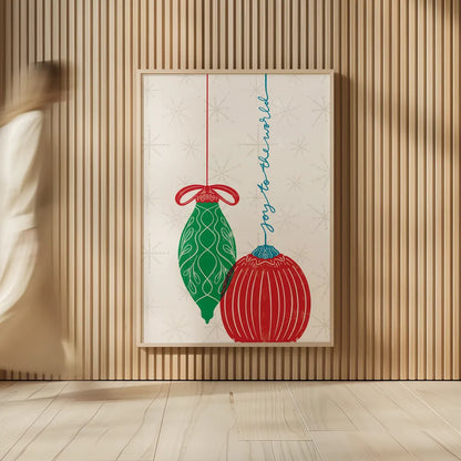 Retro Ornaments II by Becky Thorns. shown as over sized large wall art. Available as an archival giclee rolled canvas, fine art paper, or poster print. SKU 74335h.
