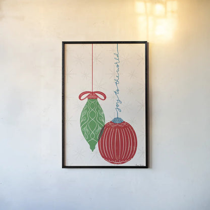 Retro Ornaments II by Becky Thorns. shown as a paper print in a black flame. Available as a archival giclee rolled canvas, fine art paper, or poster print. SKU 74335h.