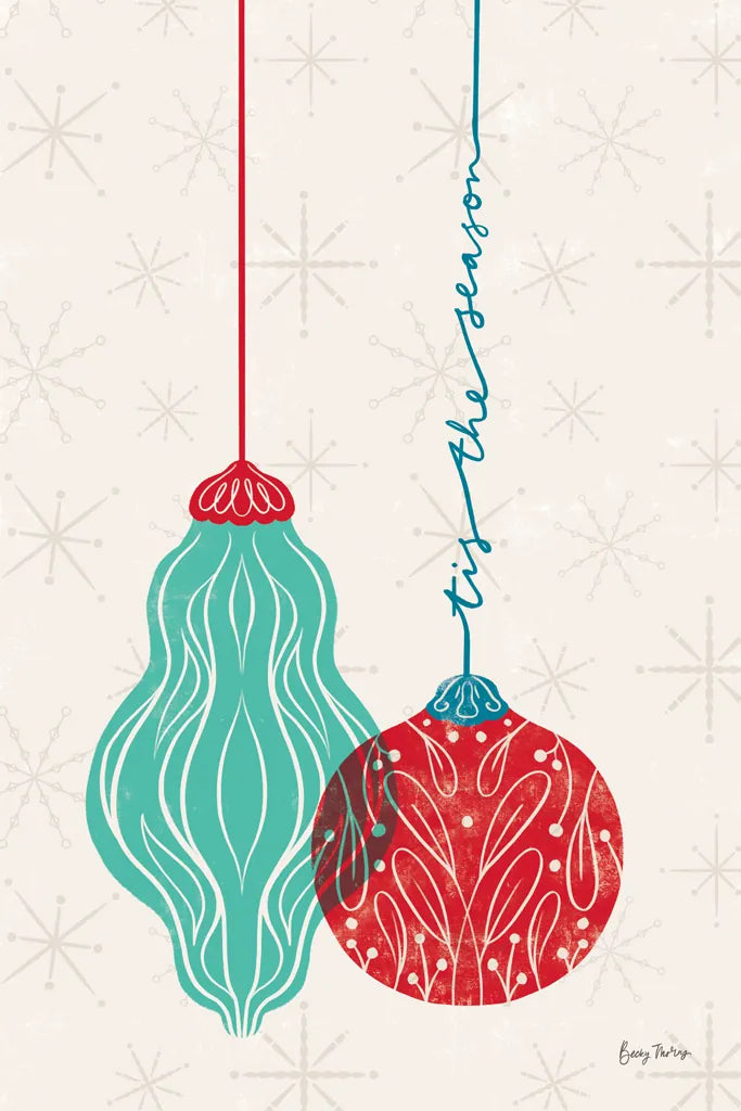 Retro Ornaments III by Becky Thorns. SKU 74336h. Archival Giclee Fine art print for wall decor.