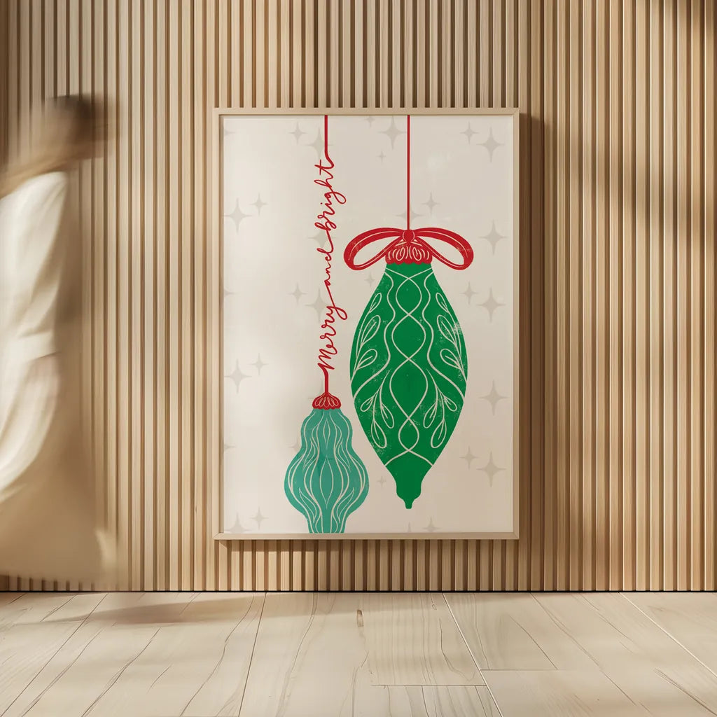 Retro Ornaments IV by Becky Thorns. shown as over sized large wall art. Available as an archival giclee rolled canvas, fine art paper, or poster print. SKU 74337h.