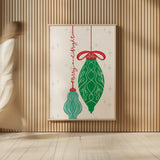 Retro Ornaments IV by Becky Thorns. shown as over sized large wall art. Available as an archival giclee rolled canvas, fine art paper, or poster print. SKU 74337h.