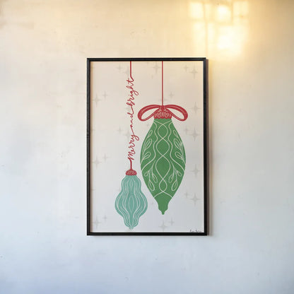 Retro Ornaments IV by Becky Thorns. shown as a paper print in a black flame. Available as a archival giclee rolled canvas, fine art paper, or poster print. SKU 74337h.