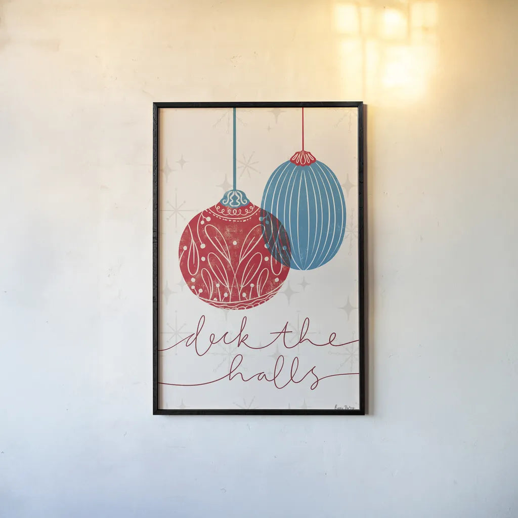 Retro Ornaments V by Becky Thorns. shown as a paper print in a black flame. Available as a archival giclee rolled canvas, fine art paper, or poster print. SKU 74338h.