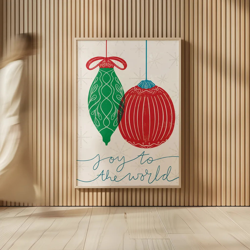 Retro Ornaments VI by Becky Thorns. shown as over sized large wall art. Available as an archival giclee rolled canvas, fine art paper, or poster print. SKU 74339h.