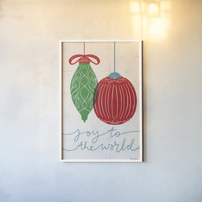 Retro Ornaments VI by Becky Thorns. shown as a paper print in a white frame. Available as a archival giclee rolled canvas, fine art paper, or poster print. SKU 74339h.