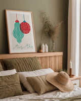 Retro Ornaments VII by Becky Thorns. shown as a paper print in a natural frame. Available as a archival giclee rolled canvas, fine art paper, or poster print. SKU 74340h.