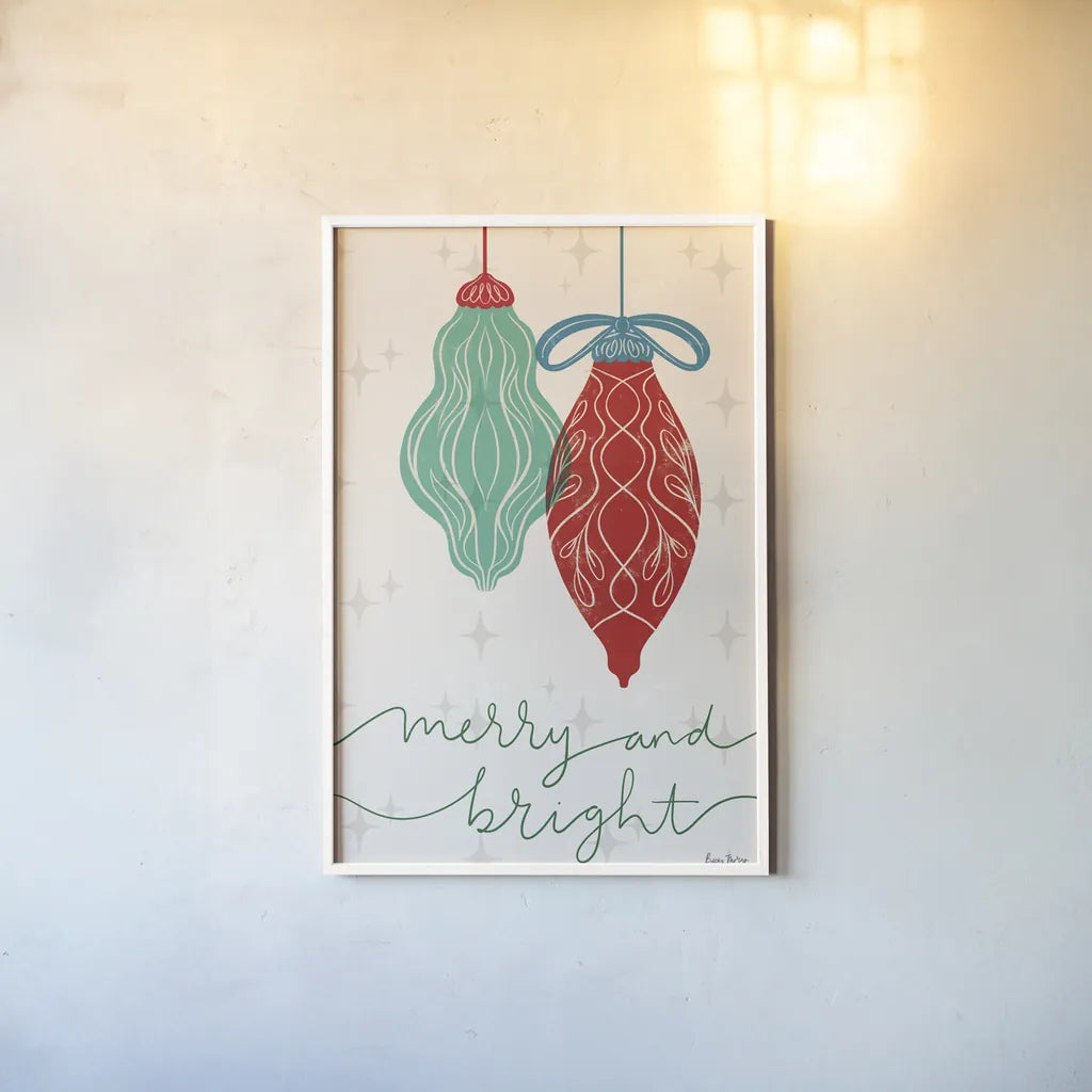 Retro Ornaments VIII by Becky Thorns. shown as a paper print in a white frame. Available as a archival giclee rolled canvas, fine art paper, or poster print. SKU 74341h.