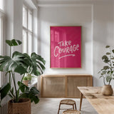 Rise Up V by Becky Thorns. shown as a print in a natural wood frame in a dining room. Available as a archival giclee rolled canvas, fine art paper, or poster print. SKU 67925h.