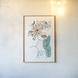 Rooted I by Becky Thorns. shown as a paper print in a natural frame. Available as a archival giclee rolled canvas, fine art paper, or poster print. SKU 63954h.