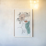 Rooted I by Becky Thorns. shown as a paper print in a white frame. Available as a archival giclee rolled canvas, fine art paper, or poster print. SKU 63954h.