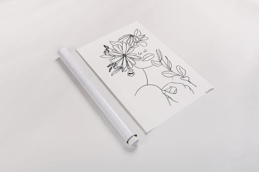 Rooted I BW by Becky Thorns. shown as a rolled paper print. Available as archival giclee rolled canvas, fine art paper, or poster print. SKU 79096h.