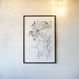 Rooted I BW by Becky Thorns. shown as a paper print in a black flame. Available as a archival giclee rolled canvas, fine art paper, or poster print. SKU 79096h.