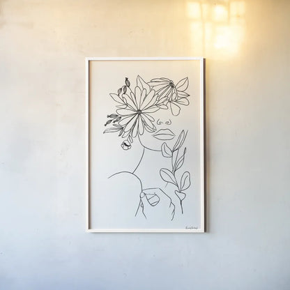 Rooted I BW by Becky Thorns. shown as a paper print in a white frame. Available as a archival giclee rolled canvas, fine art paper, or poster print. SKU 79096h.