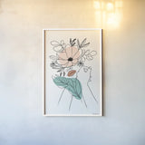Rooted II by Becky Thorns. shown as a paper print in a white frame. Available as a archival giclee rolled canvas, fine art paper, or poster print. SKU 63955h.