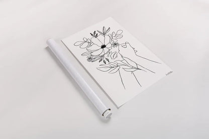 Rooted II BW by Becky Thorns. shown as a rolled paper print. Available as archival giclee rolled canvas, fine art paper, or poster print. SKU 79097h.