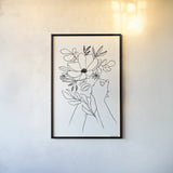 Rooted II BW by Becky Thorns. shown as a paper print in a black flame. Available as a archival giclee rolled canvas, fine art paper, or poster print. SKU 79097h.