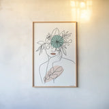 Rooted III by Becky Thorns. shown as a paper print in a natural frame. Available as a archival giclee rolled canvas, fine art paper, or poster print. SKU 63956h.