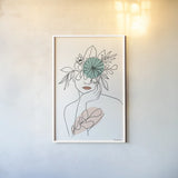 Rooted III by Becky Thorns. shown as a paper print in a white frame. Available as a archival giclee rolled canvas, fine art paper, or poster print. SKU 63956h.