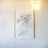 Rooted III BW by Becky Thorns. shown as a paper print in a white frame. Available as a archival giclee rolled canvas, fine art paper, or poster print. SKU 79098h.
