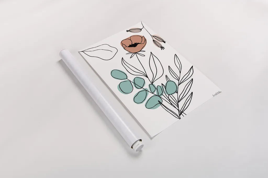 Rooted IV by Becky Thorns. shown as a rolled paper print. Available as archival giclee rolled canvas, fine art paper, or poster print. SKU 63957h.