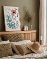 Rooted IV by Becky Thorns. shown as a paper print in a natural frame. Available as a archival giclee rolled canvas, fine art paper, or poster print. SKU 63957h.