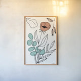 Rooted IV by Becky Thorns. shown as a paper print in a natural frame. Available as a archival giclee rolled canvas, fine art paper, or poster print. SKU 63957h.