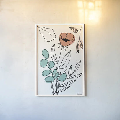 Rooted IV by Becky Thorns. shown as a paper print in a white frame. Available as a archival giclee rolled canvas, fine art paper, or poster print. SKU 63957h.