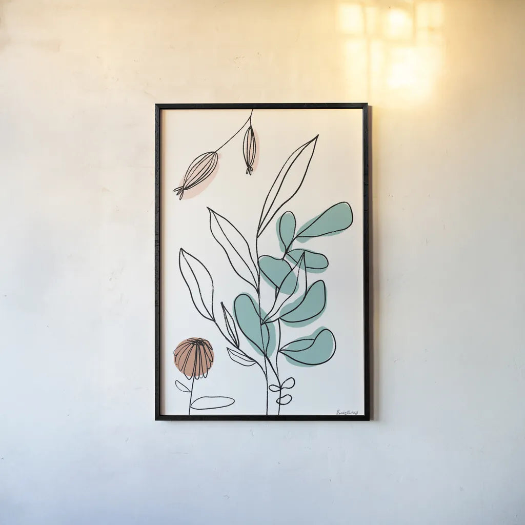 Rooted V by Becky Thorns. shown as a paper print in a black flame. Available as a archival giclee rolled canvas, fine art paper, or poster print. SKU 63958h.